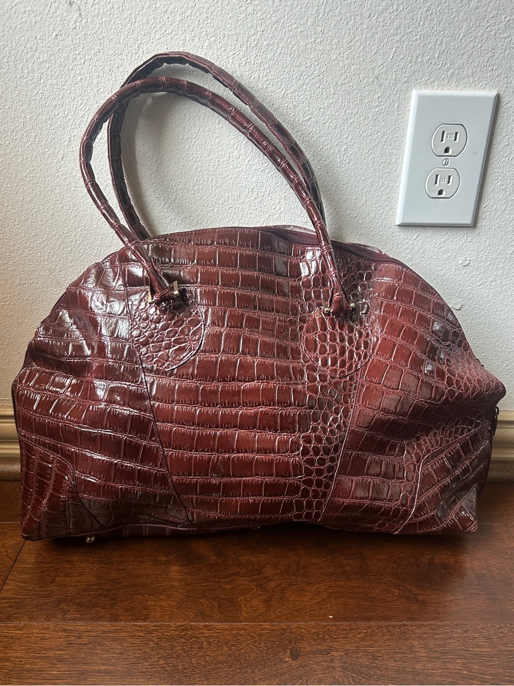 Brahmin burgundy leather handbag